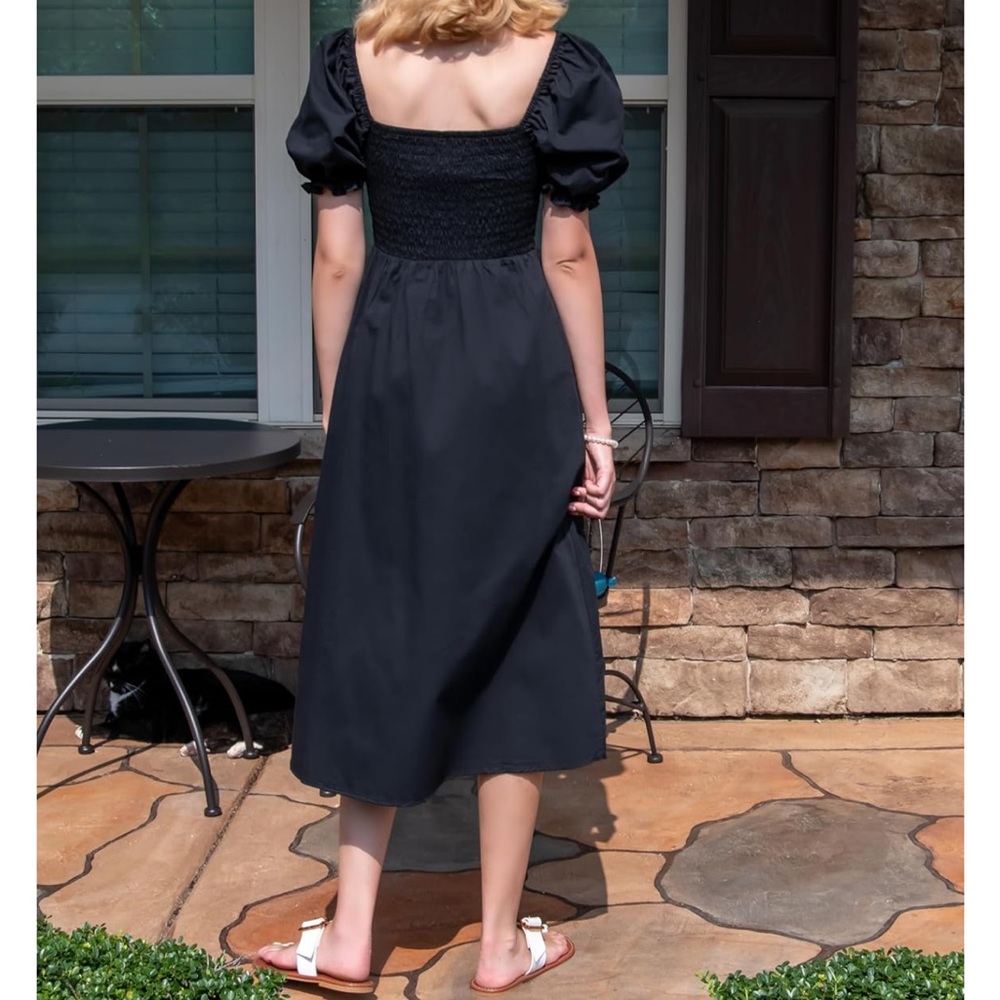 Women's Puff Sleeve Square Neck Dress S - Picture 3 of 4